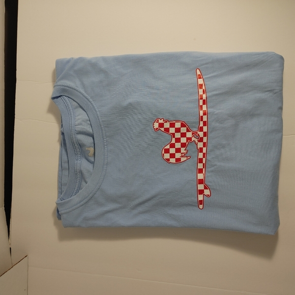 Blue Cotton Shirt Sleeve Tee Shirt Red Rooster Design on Front Size XXL - Picture 8 of 8